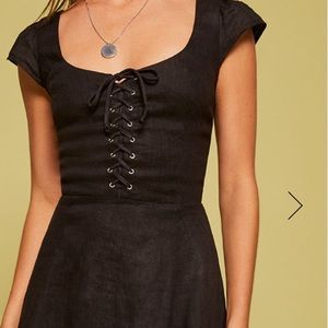 Reformation Lemur Dress With Lace Detail